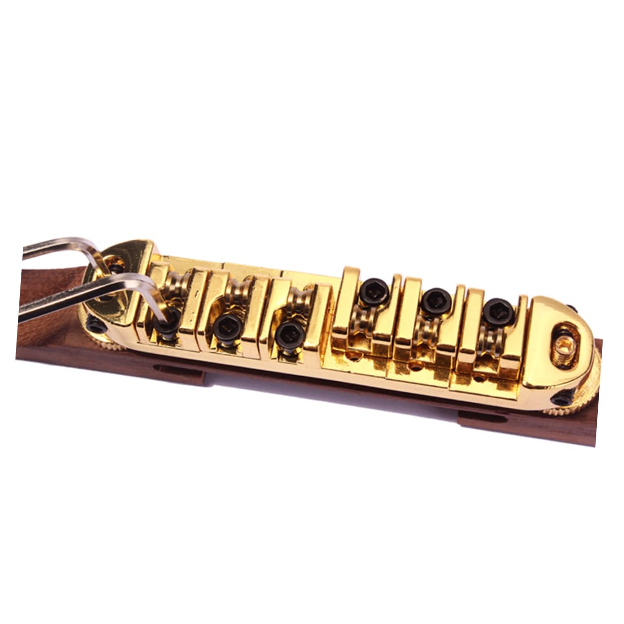 Kisangel Gold Guitar Part Guitar Saddle Bridge Guitar Parts Replacement Wood Guitar Bridge Gold Roller Bridge for Guitar Acoustic Guitar Bridge Saddle Guitar Bridges and Saddles Golden