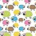 Pingianer - Stoffa 100% cotone, motivo: pecore, per bambini, vendita al metro, per lavori di cucito artigianali, Pecora colorata., 300x160cm (11,99€/m)