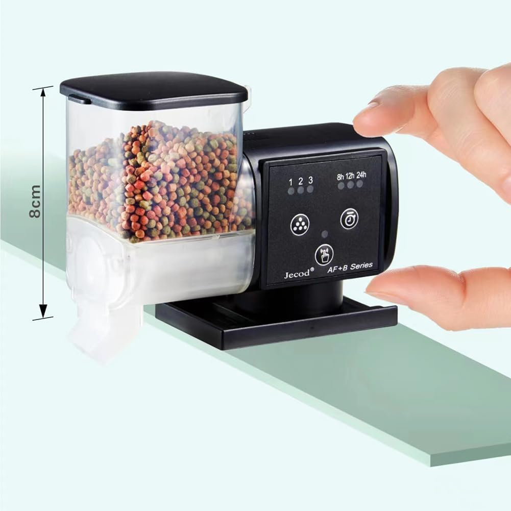 Distributore automatico cibo pesci acquario 500ml – Timer programmabile – Antiumidità – Senza batteria – Per betta, koi, tartarughe, acquari e laghetti – Modello AF500