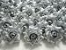 (100) Silk Silver Roses Flower Head - 1.75" - Artificial Flowers Heads Fabric Floral Supplies Wholesale Lot for Wedding Flowers Accessories Make Bridal Hair Clips Headbands Dress