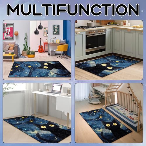Tapete decorativo gato 4x6 antideslizante lavable miniatura 5