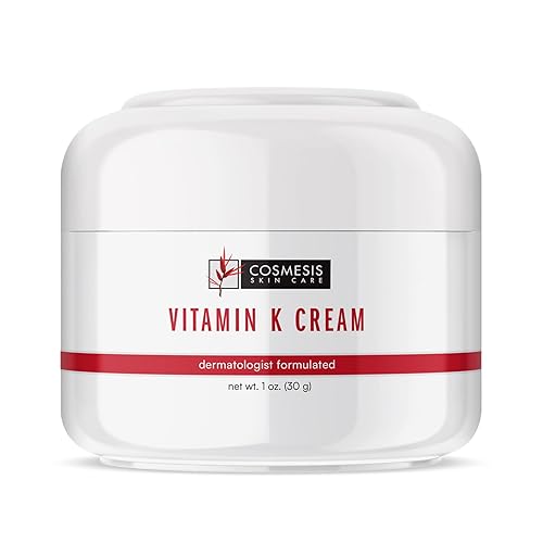 Crema de vitamina K con mezcla de té antioxidante | Reduce el enrojecimiento y la decoloración | 1 oz (28g) | Cosmesis