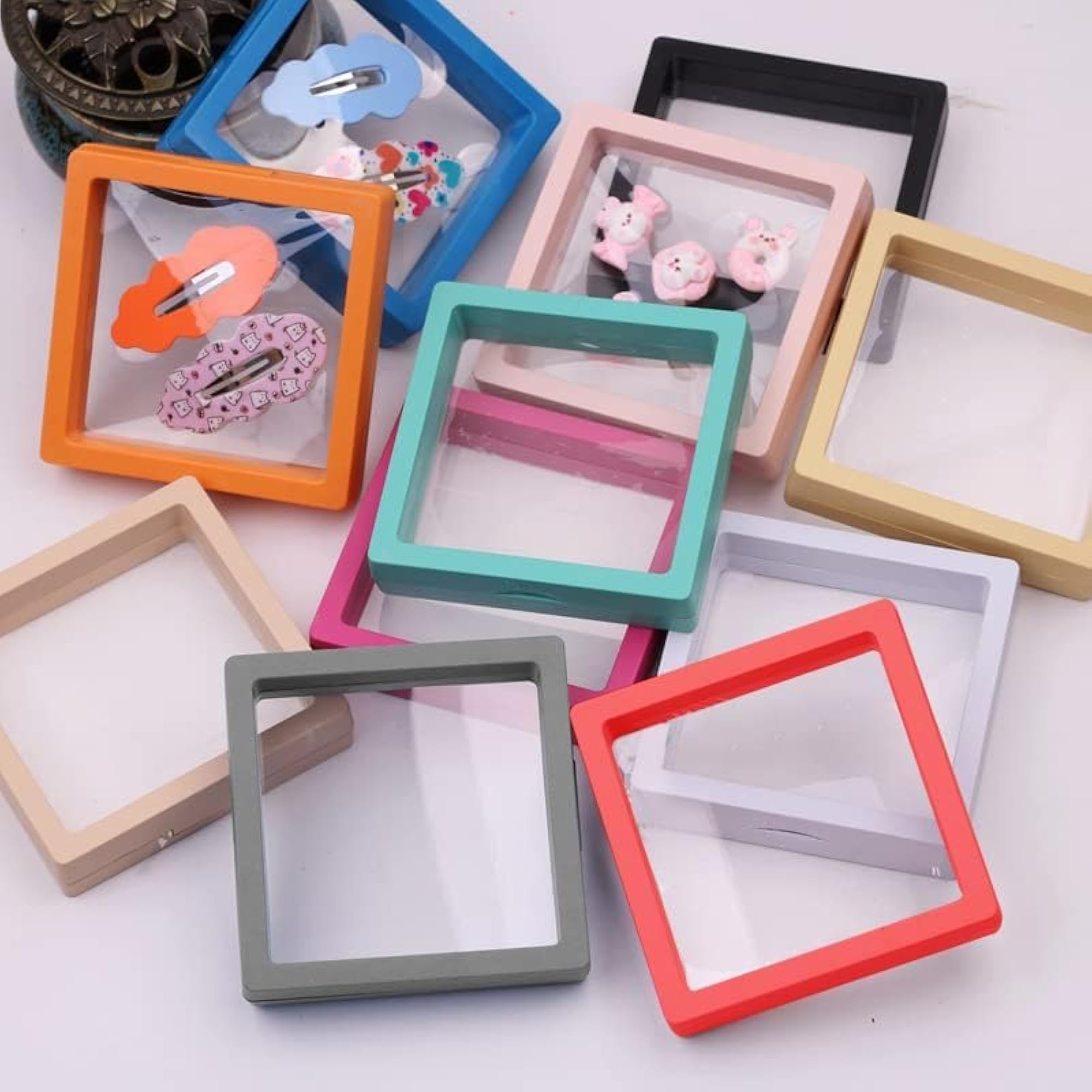 3D Floating Frame Display Holder, Jewelry Storage Box