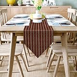 Matériau : nos chemins de table sont fabriqués en lin 100 % coton de qualité supérieure, plus durable, respectueux de l'environnement et doux.
