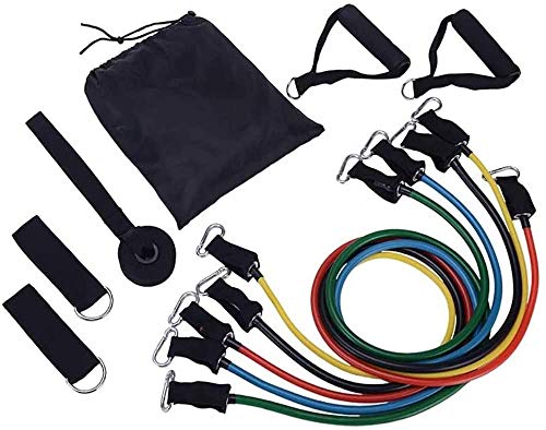 N/A Bandas Elasticas Fitness Musculacion - Apilables hasta Las 150lbs. Tubos de Entrenamiento para Deportes Interiores o Exteriores, Fitness,Fuerza y Velocidad,Gimnasio en casa o Yoga,11 pcs