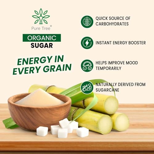 Image of Pure Tree Certified Organic Sugar | 350 g | Sulphurless Cheeni, Shakkar | Gluten-Free Chini Processed From Sugarcane