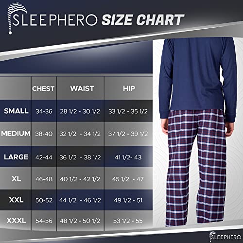 Sleephero Fathers Day Men’s Pajama Set Pajamas For Men 2 Piece Pj Set With Cotton Flannel Men Pajama Pants And Long Sleeve Henley T-Shirt Sailor Navy And Americana Plaid Xxxl #TOP3