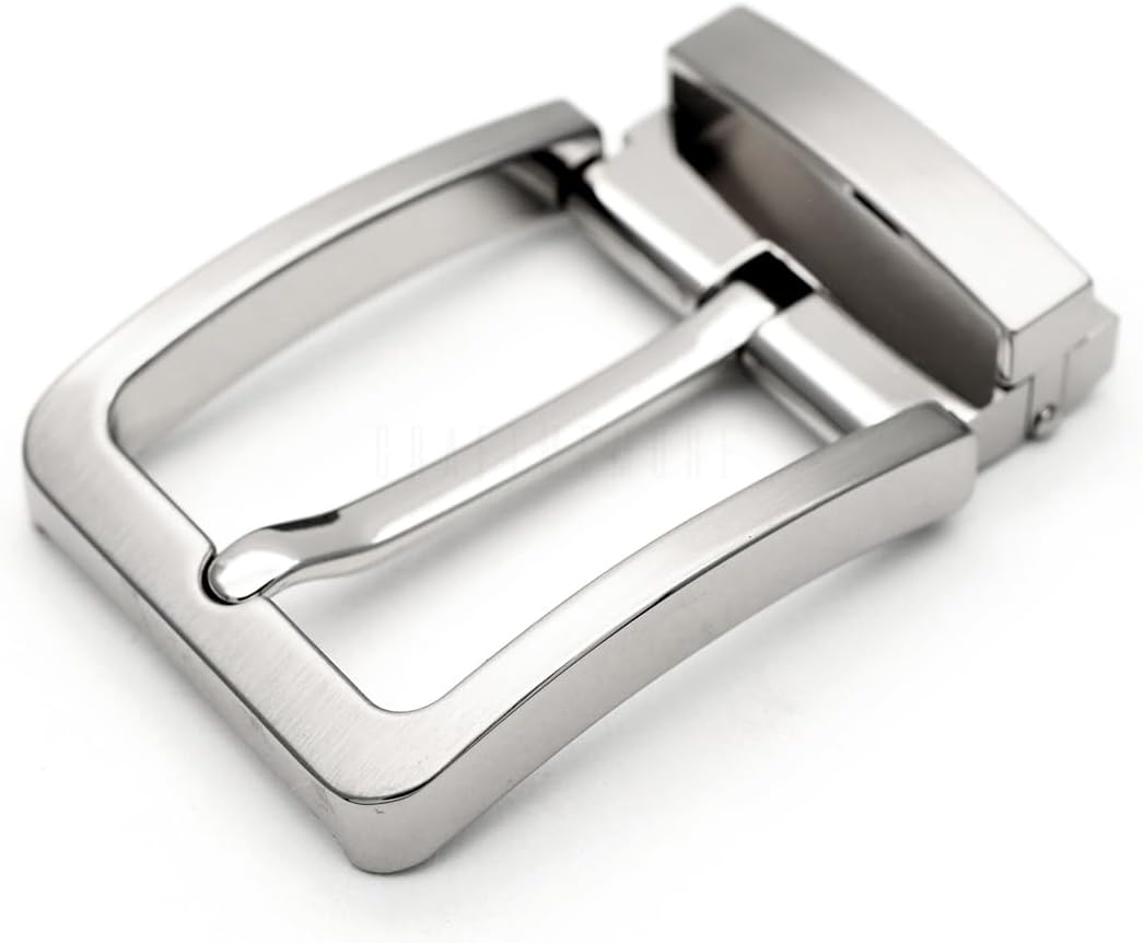 CRAFTMEMORE 1.5 Inches Clamp Belt Buckle for Replacement or Leather Craft HRBK