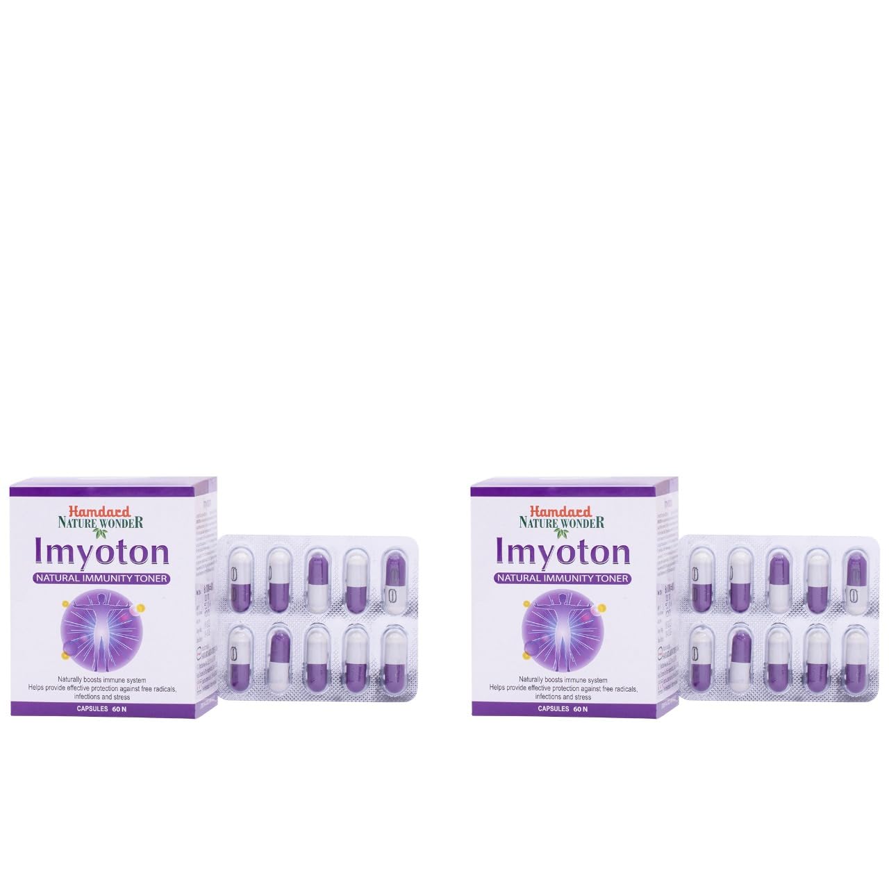 Imyoton Capsule for Immunity | 60 Capsule | Supports Immune System | Helps in Managing Stress and Infections | All-natural Herbal Remedy | Unani Formulation | Pack of 2