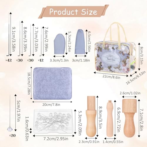 Image of Aeaocvo 142 PCS Needle Felting Kit for Beginner, Wool Felting Needles Tools with Pad, 4 Sizes 114 PCS Needles, Needle Tools Bag DIY Crafts