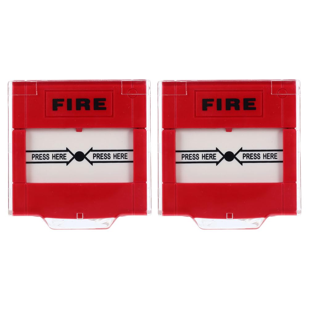 TEHAUX Interruptor de Alarma Manual 2 Unidades Botón de Reinicio para Sistemas de Seguridad contra Incendios en Hoteles y Hogares