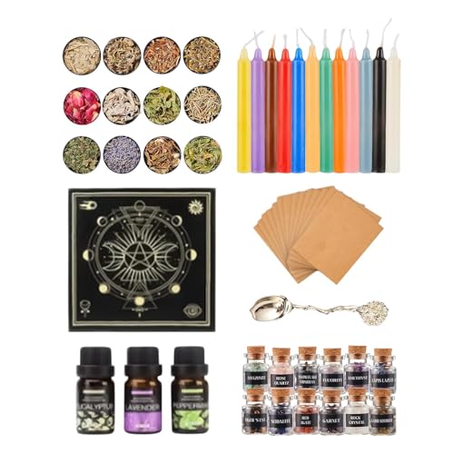 Altar wiccano para aprender brujería fácil con guía de hechizos plata 5
