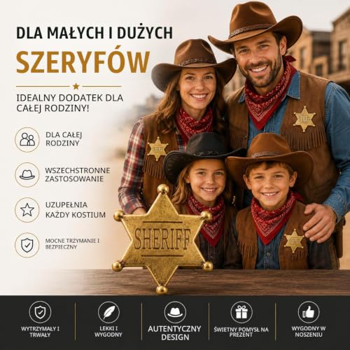 TK Gruppe Timo Klingler Szeryf Western odznaka złota - kostium kowbojski - karnawał i karnawał