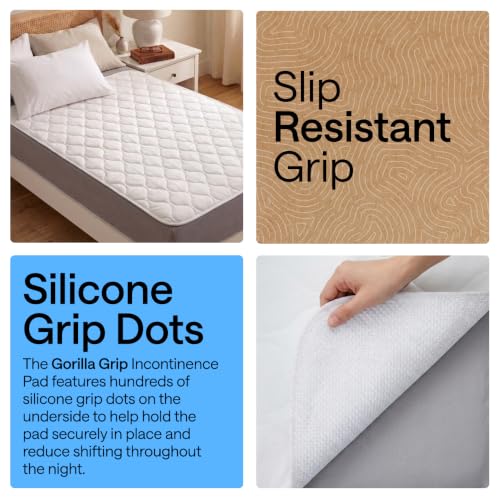 Image of GORILLA GRIP Washable Reusable Underpads, 76x34, White