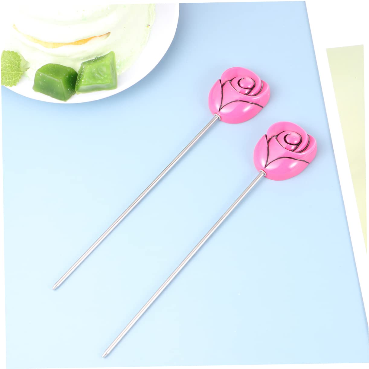 Cabilock Stainless Steel Cake Tester Needle Decorative Rose Head Design for Baking Biscuit Testing Tool