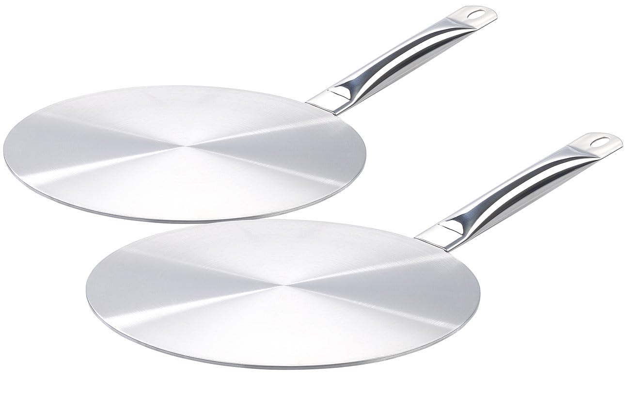 Rosenstein & Söhne Induktion Metallplatten: 2er-Set Universal-Adapterplatten für Induktions-Kochfelder, Ø 28 cm (Adapterplatte Induktionskochfeld, Töpfe induktionsfähig machen, Pfanne)