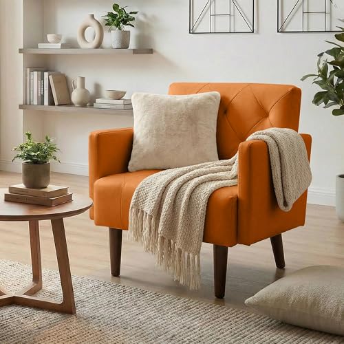 Sillón de Cuero Plegable Naranja miniatura 5