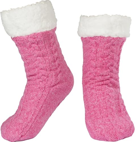 BenSorts Women Winter Thick Slipper Socks with Grippers Non Slip Warm Fuzzy Socks Christmas Gifts