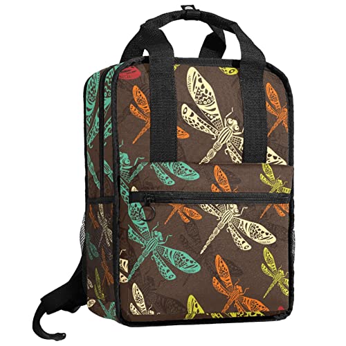 Sac à dos pour garçons et filles avec motif feuilles et bretelles réglables