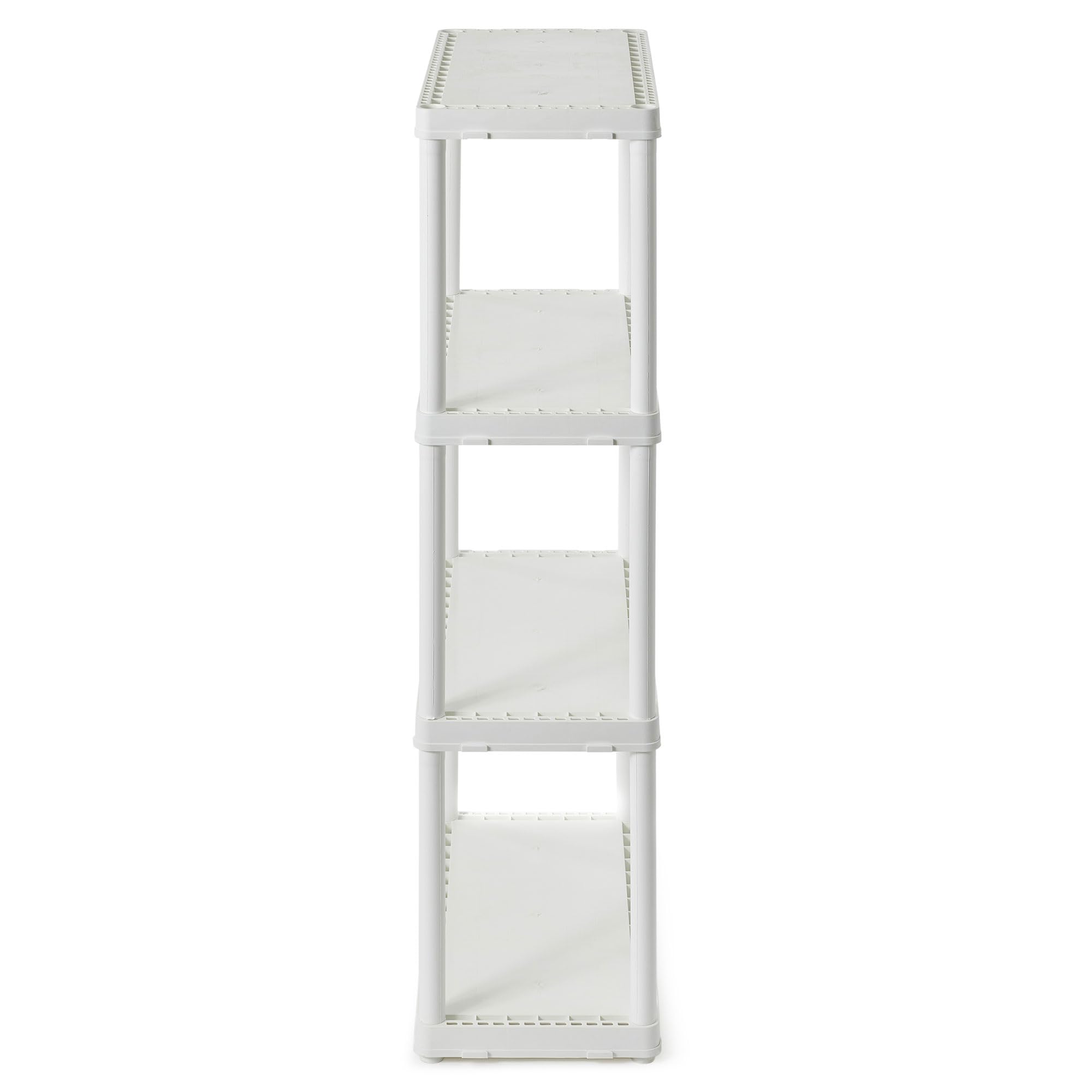 Gracious Living Estantería sólida de fácil montaje, color blanco (paquete de 4)