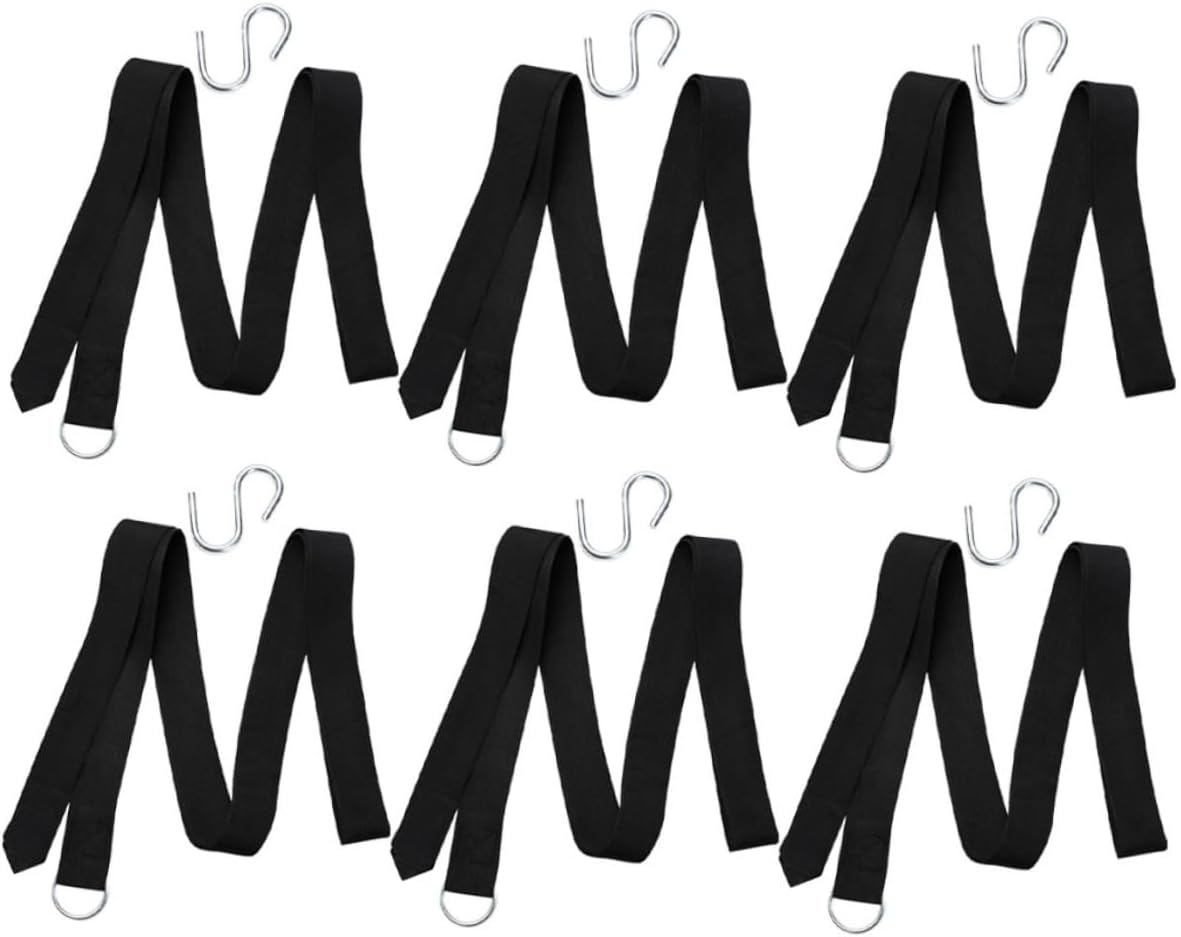 Totority 6PCS Adjustable Hammock Straps with Heavy Duty Hooks for Outdoor Swing and Tree Hanging Sturdy Nylon Ropes for Camping and Backyard Use