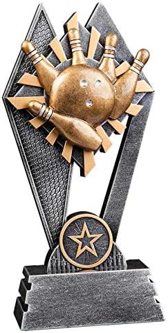 Express Medals (1-3-5 Pack) of 7 inch Sun Ray Resin Bowling Trophy Award with Engraved Personalized Plate SR103