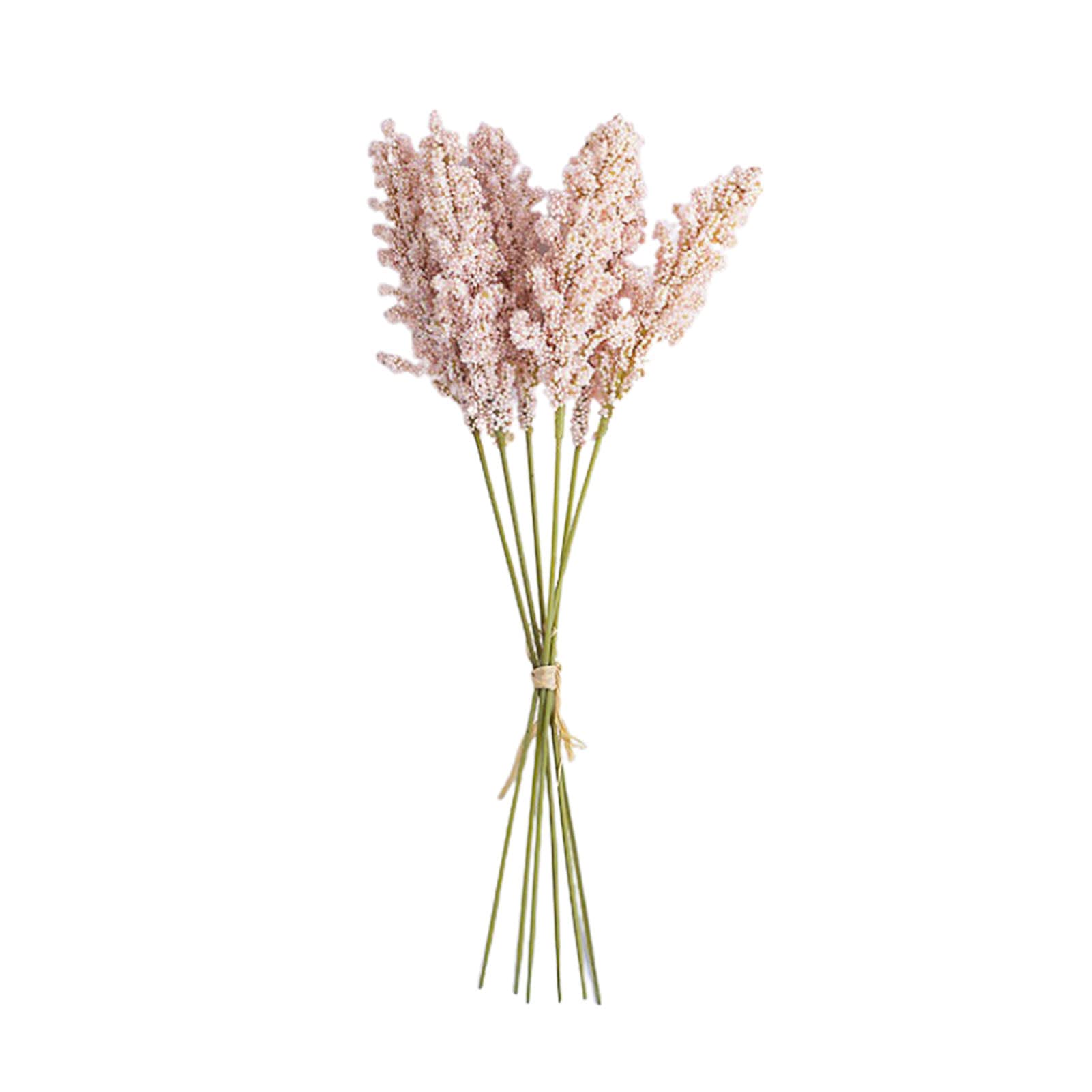 Washranp Artificial Flowers,6Pcs Fake Ear Flower Vivid Appearance Fine Workmanship Home Decor Wedding Table Home Artificial Ear Flower for Home - Pink