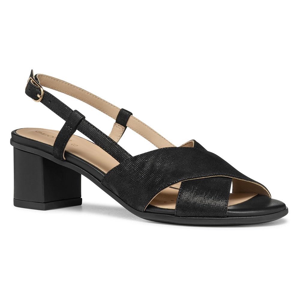 Geox D AURELY 50 A, Women’s Heeled Sandal, Black,