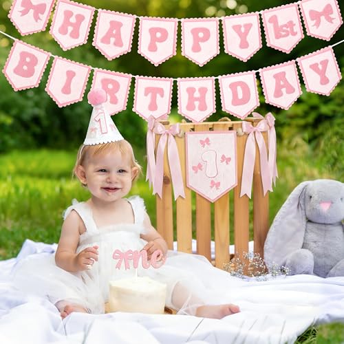 THAWAY 1st Birthday Decorations Girl - Pink First Decorations for Girl by THAWAY - Used condition - Image 5