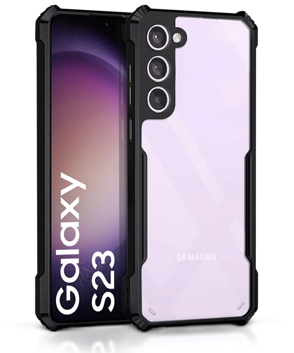 WOW IMAGINE Shock Proof Clear Protective Back Cover Case for Samsung Galaxy S23 5G | AirEDGE Technology | Full Device & Camera Protection | Poly Carbonate + TPU Transparent Back Case - Black (B0BTJ1VRJX) Amazon Price History, Amazon Price Tracker