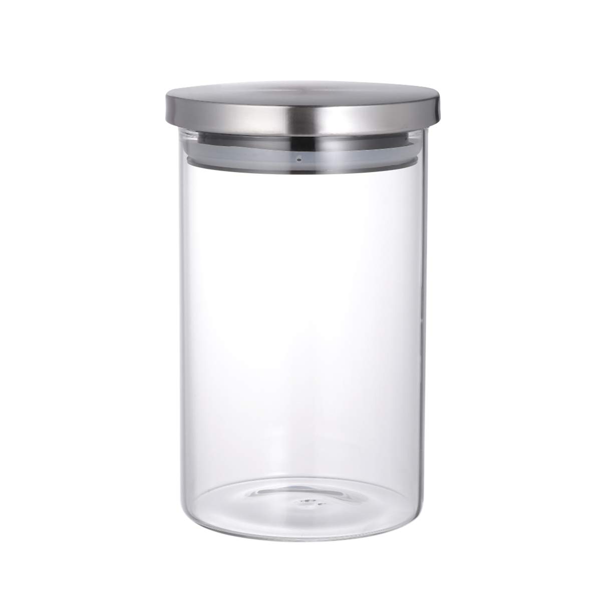 CabilockStorage Jar Glass Sealed Canister Airtight Jar Food Storage Container Moistureproof Box with Stainless Steel Lid for Dry Fruits Grain Spice Snacks (95x140)
