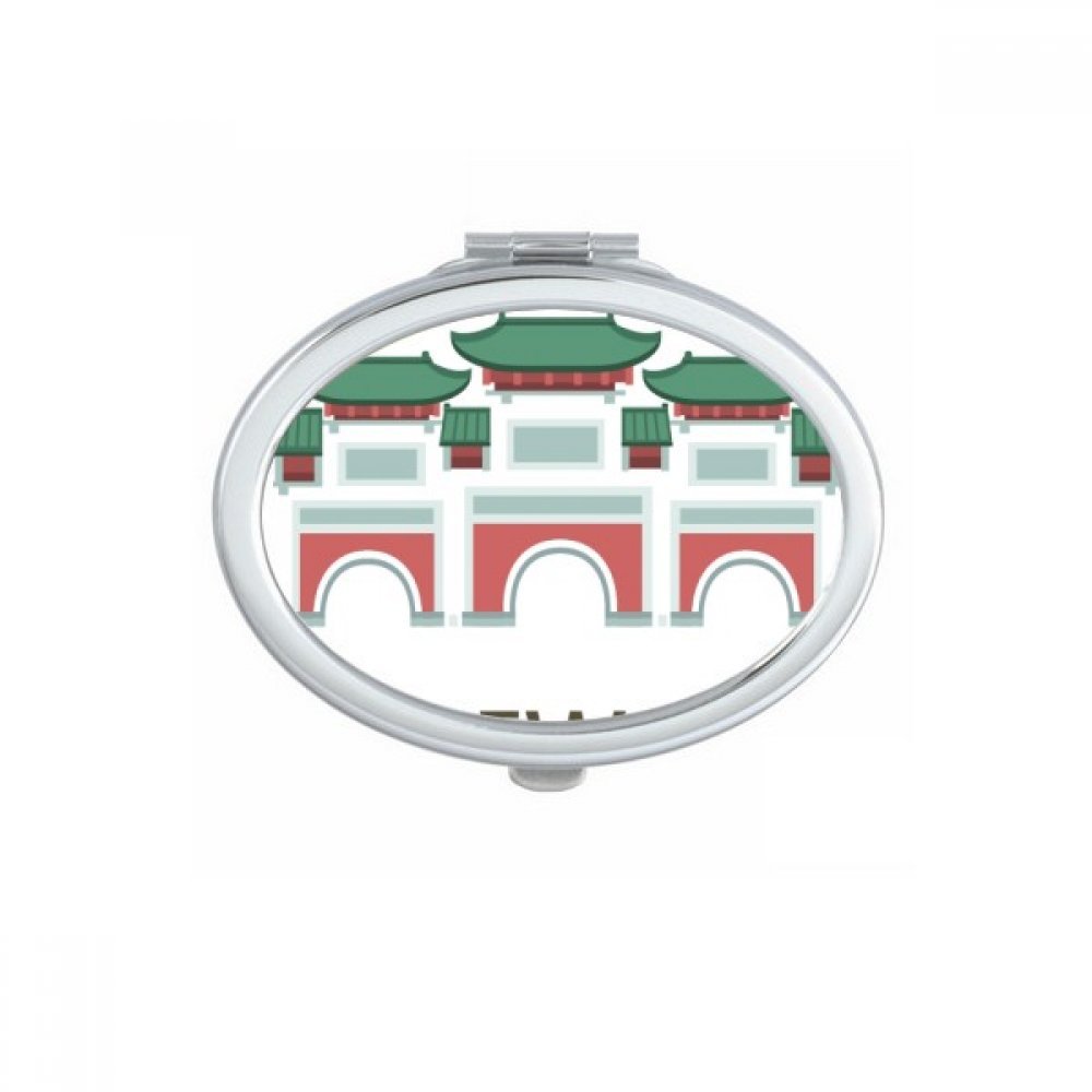Miroir compact de poche ovale Taiwan accessoire maquillage à la main portable mignon