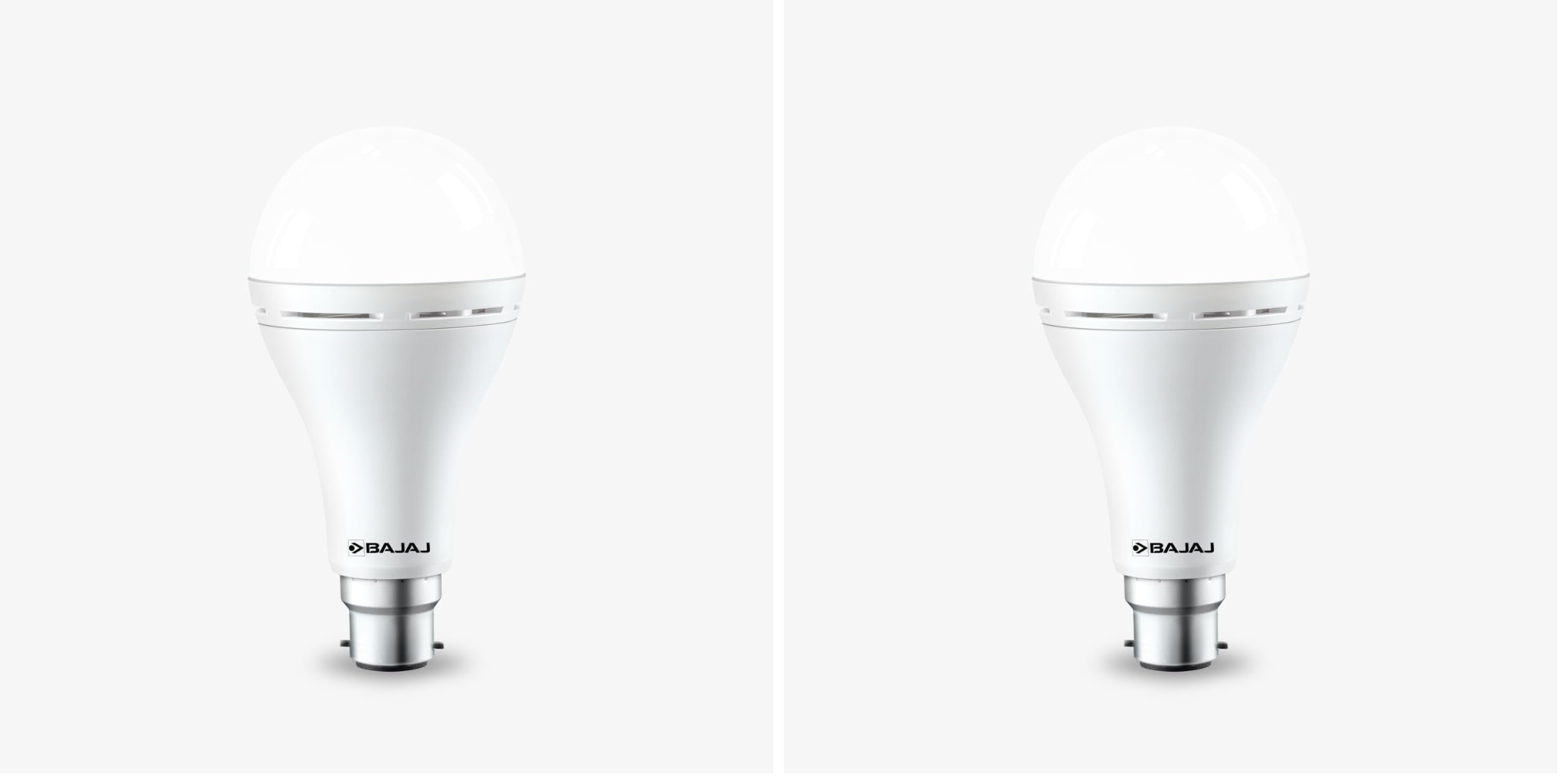 Bajaj LEDZ 12W Rechargeable Emergency Inverter LED Bulb, Cool Day Light, White, Upto 4 Hours Battery, b22d (Pack of 2)-image-2