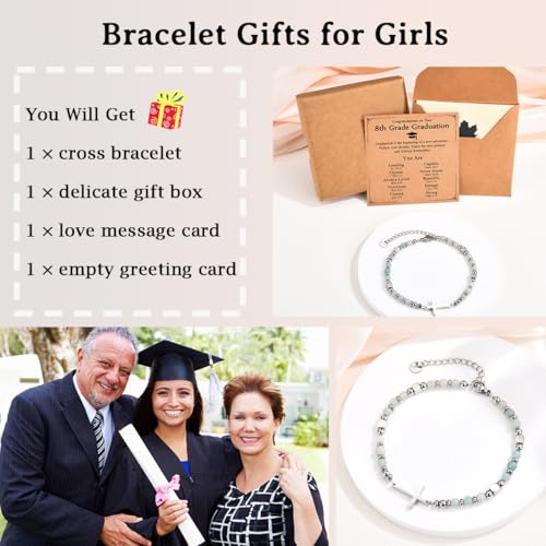 Image of Religious Cross Bracelet for Women Girls, Christian Gifts for Daughter Granddaughter Sister in Christ Friend Niece on Birthday Christmas Easter Valentines Day Graduation