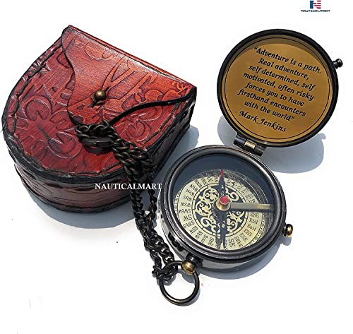 Brújula portátil de estilo vintage en latón miniatura 4
