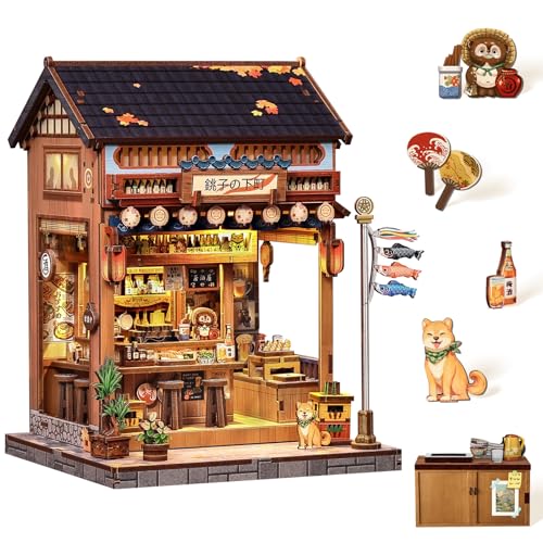 Kit de maison miniature serre-livres 3D en bois Sakura avec éclairage LED pour déco
