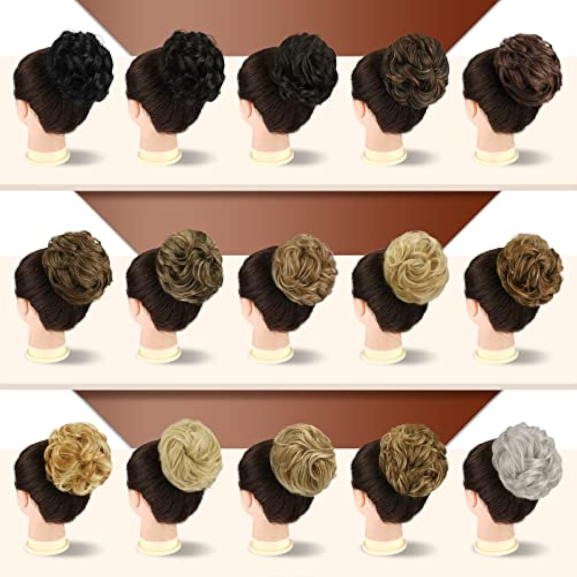 Women's Wavy Curly Claw Clip Messy Bun Hair Piece