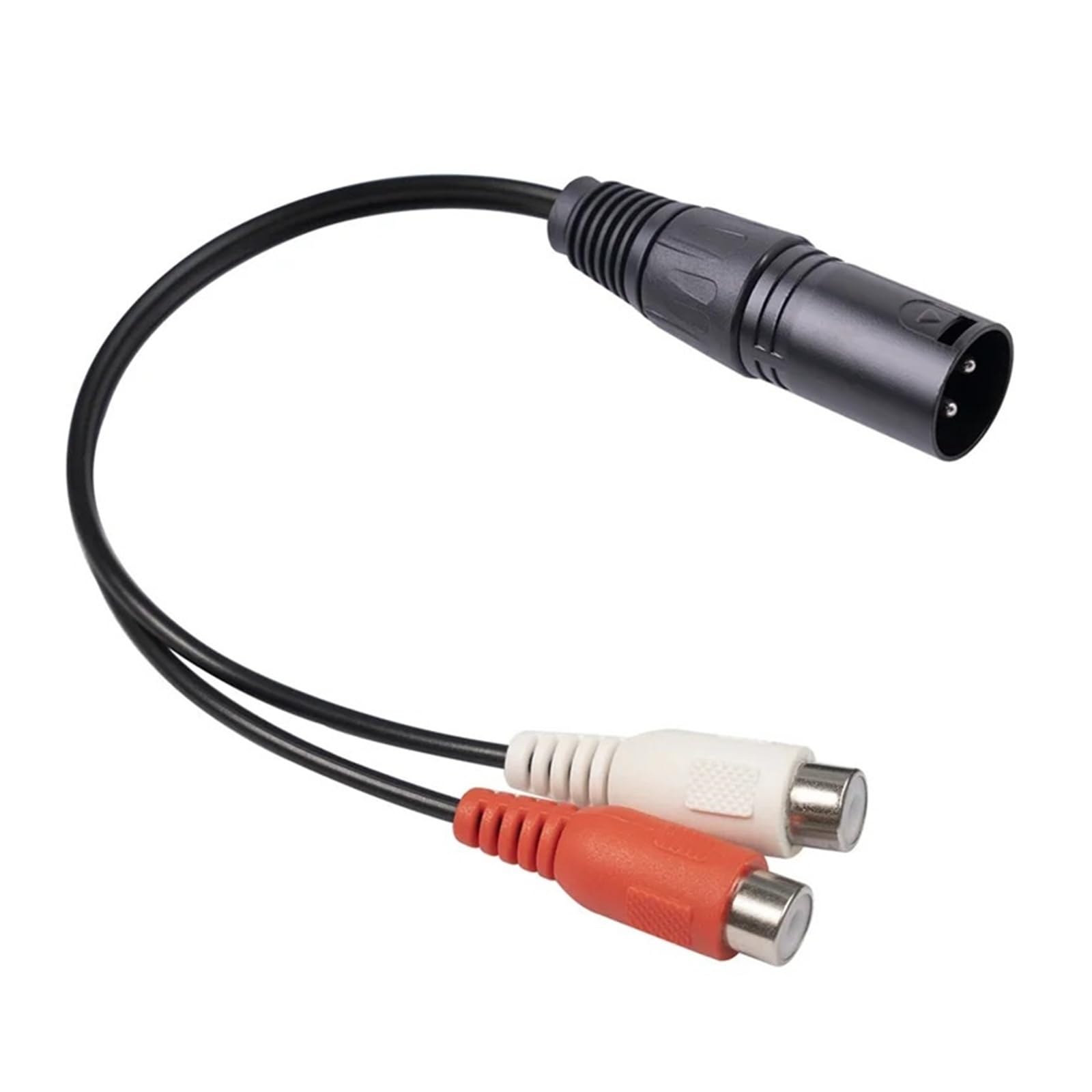 Cable divisor XLR macho a doble RCA hembra en Y, 3 pines, desequilibrado, 20 cm, adaptador corto para sistema de sonido amplificador de mezcla