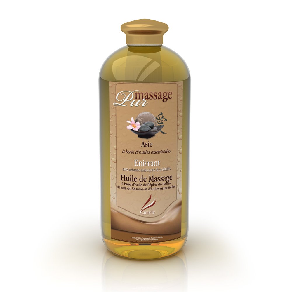 Camylle - Massageöl Asie - Hochwertigen Spa Massageöl - Sanft belebend Mit mystischen und spritzigen Aromen - 1000ml