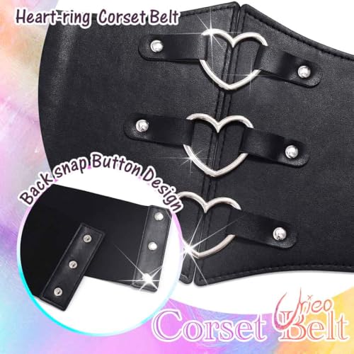 Urieo Heart Leather Black Corset Belt for Women2