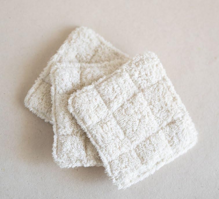 Reusable Cotton Terry Wipes - Pack of 4 - White, 8 cm - Image 4