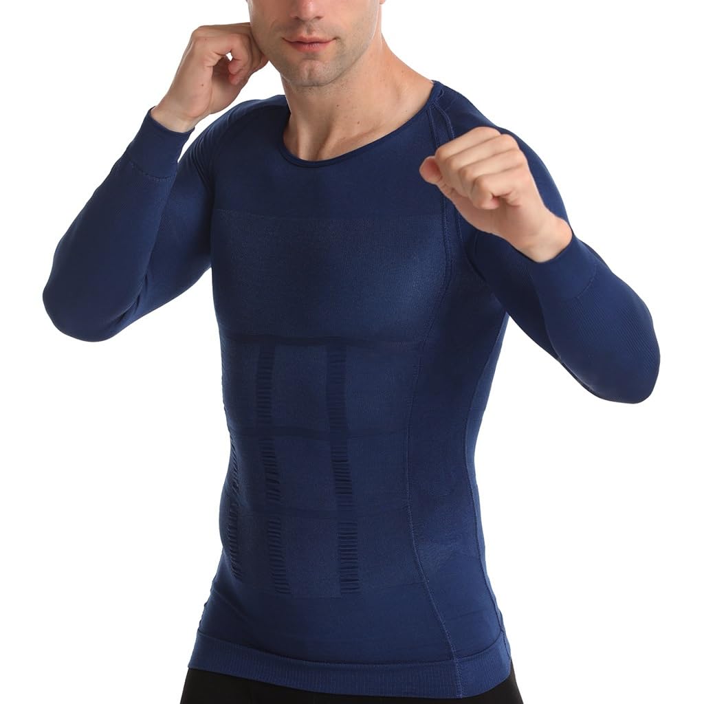 HLTYGWX Fajas para Hombres Control de Barriga Ocultar Compresión Adelgazante Traje de Barriga Cuerpo Transpirable Manga Larga