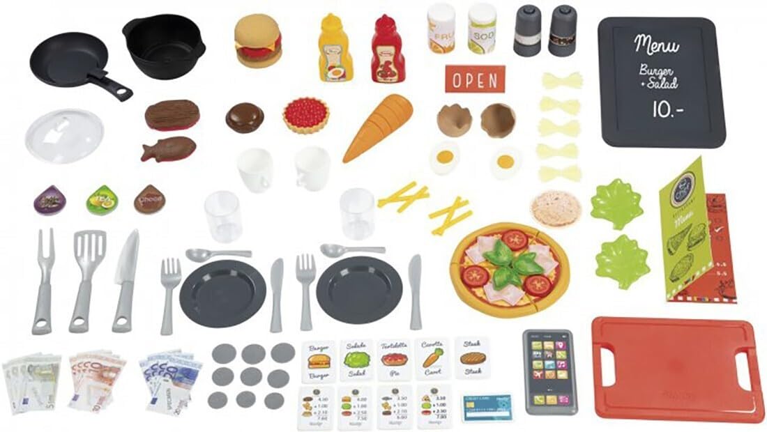 Smoby - Cuisine Restaurant - Evolutive - 2 Espaces de Jeu - Plus de 70 Accessoires - Dès 3 Ans - Fabriquée en France - 312307
