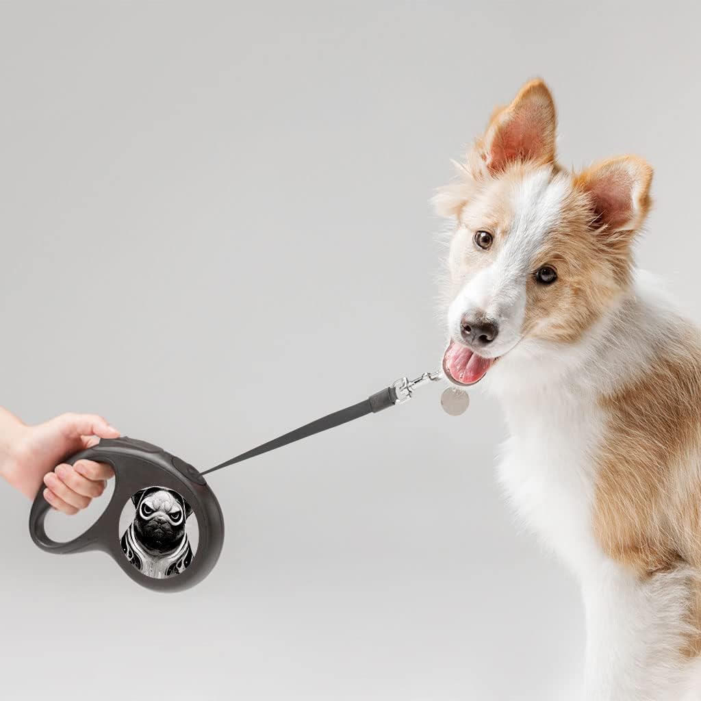 Cool Dog Retractable Pet Leash - Face Leash - Themed Dog Leash - 197 inches