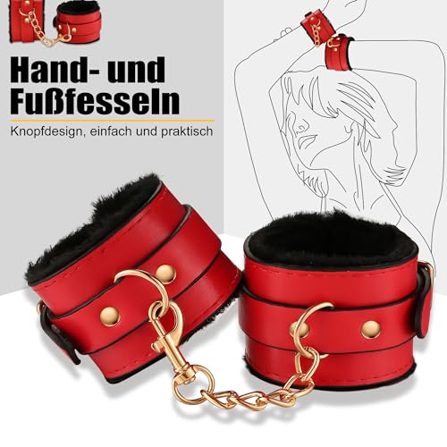 Bondage BDSM Set Sex toys Fesseln 15pcs sex toyset mit Handschellen Fußfesse Sex spielzeug für Männer Frauen und Paare