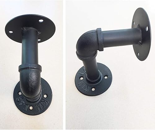 Miniatura 9 de Soporte para estante de tuberías de estilo rústico de la industria retro, montaje en pared, estantes flotantes para flores, estanterías, soporte