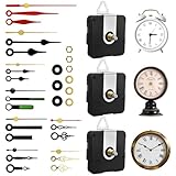 3PCS Clock Mechanism Replacement Kit, Quartz Clock Movement with 8 Pairs Clock Hands, Battery Operated Clock Motor Mechanism for DIY Repair Parts (Total Shaft Length 16/20/23mm)