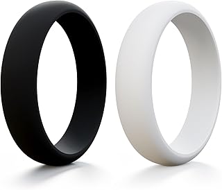 HOOPLE Silicone Wedding Rings for Women, Stackable Anniversary Rings, Flexible Rubber Wedding Bands for