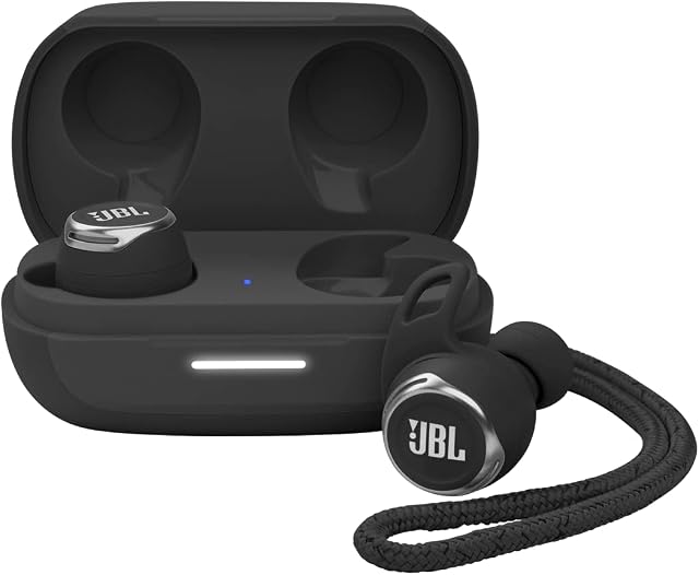 JBL Reflect Flow Pro Wireless In-Ear Headphones - Bluetooth sport headphones with Adaptive Noise Cancelling technology, complete with charging case, in black