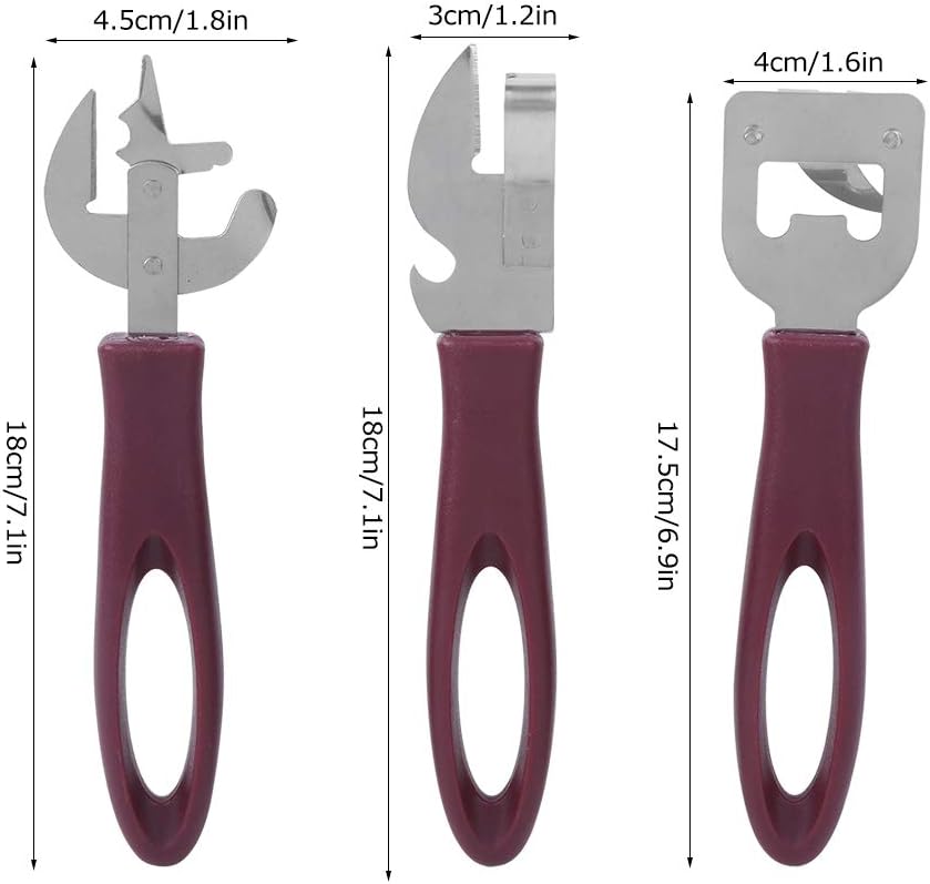 Manual Side Cut Can Opener Set Stainless Steel Can Bottle Tin Opener Old Fashioned Can Opener Side Can Opener for Home Camping Restaurant